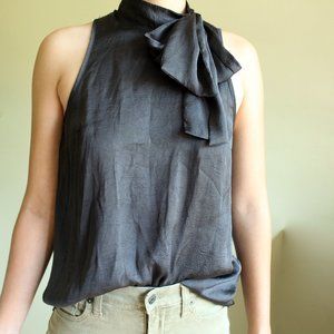 Silky Black Pussybow Blouse